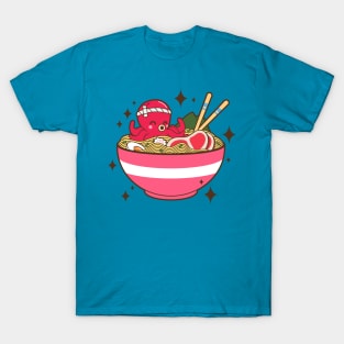 Octopus Eating Ramen Ramen Lover T-Shirt